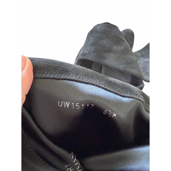 Stuart Weitzman Suede Over The Knee Boots Black Almond Toe Size 6.5 Pull On Styl - Picture 8 of 9